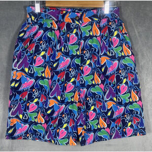 Lilly‎ Pulitzer Corduroy Shorts Wild Art Colorful Hearts Size 12